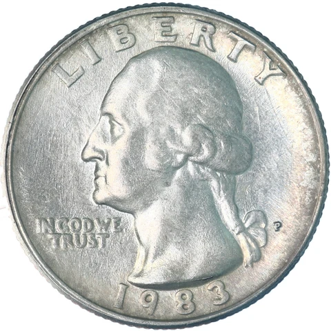 1983 P Washington Quarter Uncirculated US Coin See Pics A607 Cover