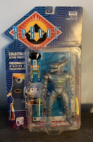 Vintage ReBoot Silver Megabyte With Binome Action Figure (1996) Cover