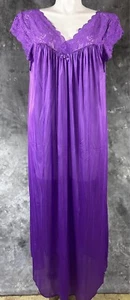 Shadow Line Purple Women's Nylon Full Length Semi Sheer Nightgown sz 3X (15147) - Picture 1 of 6
