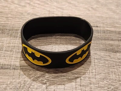 Batman Wristband Party Gift Bag Favor Black & Yellow Batman Logo - Image 1 of 3