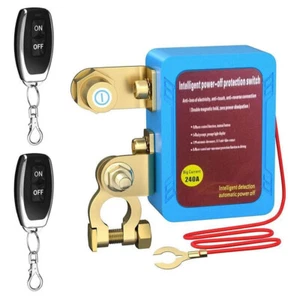 12V Wireless Dual Remote Car Battery Disconnect Relay Master Kill Cut-off Switch - Picture 1 of 9