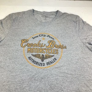 LUCKY BRAND CROOKS BROS. MOTORCYCLES IRON CITY PENNSYLVANIA TEE T SHIRT Mens XL - Picture 1 of 4