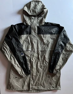 Eddie Bauer Men's Full Zip Hooded Rain Jacket Black/Tan Large - Picture 1 of 11