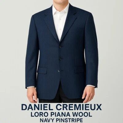 Blazer Daniel Cremieux Vintage Loro Piana Lana Azul Marino Rayas Negocios 44R Foto 1 de 4