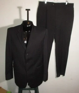 J. FERRAR Black 100% Wool 2 Pc Suit Men's Size 42 Long, 38X31 NWOT - Picture 1 of 12