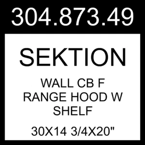 IKEA SEKTION Wall Cb F Range Hood W Shelf White  30x14 3/4x20" 304.873.49 - Picture 1 of 1