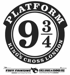 PLATAFORMA 9.3/4 HARRY wizards CUT VINILO Pegatinas ESPEJOS, VENTANAS, PAREDES - Imagen 1 de 3