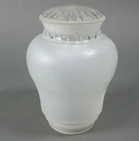 Vintage Art Deco 7.5" Tall frosted and clear Glass Shade Ceiling Light Globe Cover