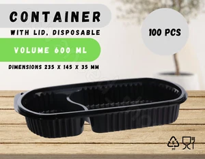 Contenedores con tapa Contenedor de comida para llevar Almacenamiento de alimentos Lonchera 100 un. - Imagen 1 de 5