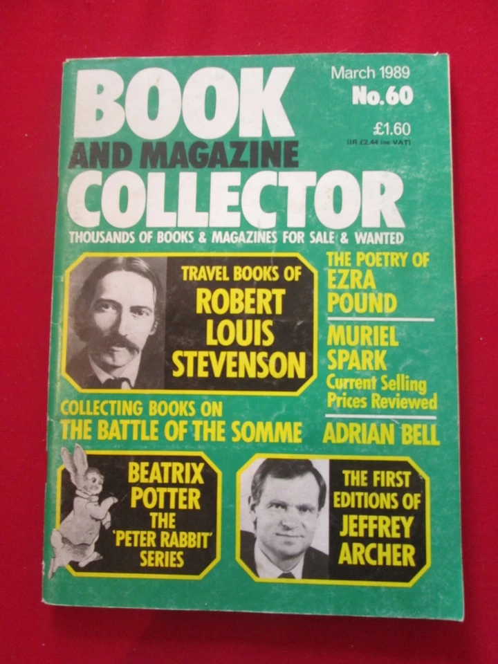 BOOK AND MAGAZINE COLLECTOR MAGAZINE #60 MARCH 1989 - BEATRIX POTTER, STEVENSON - Image 1 of 1
