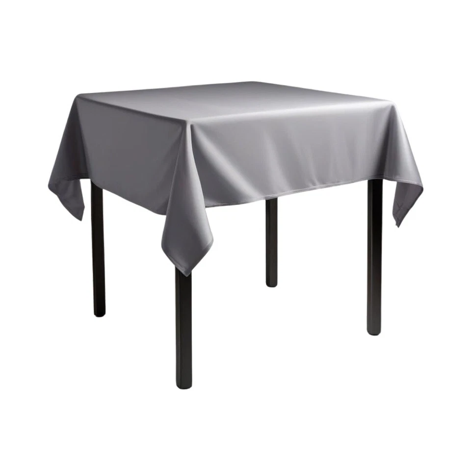Square Polyester Tablecloth 52x52'' Wedding Banquet Polyester Table Cover 1-36pc - Image 1 of 4