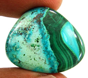 24.15 Ct Natural Malachite Chrysocolla Gemstone Cabochon Wire Wrap Stone - 62560 - Picture 1 of 5