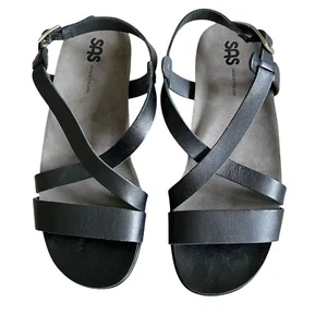 SAS Nouveau Alfa Damen-Sandalen 8WW breit schwarz Leder Riemchen Blockabsatz offen - Bild 1 von 8