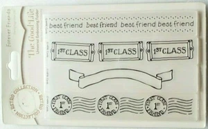 Papermania A6 Embossing Folder Best Friend 1st Class Postmark Forever Friends - Picture 1 of 1