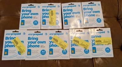 9 AT&T Prepaid Sim Card Bring Your Own Phone 5G 3 In 1 - Simkit 0124 - Image 1 of 4