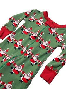 TBBC The Beaufort Bonnet Company Christmas One Piece Zipper Pajamas 12 18 Santa - Picture 1 of 6