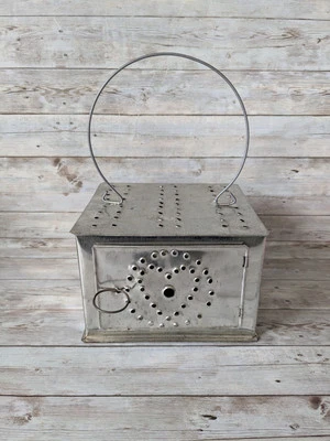 Vintage Punched Metal Carriage Foot Warmer Heart Pattern  - Image 1 of 4