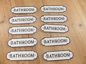 10 CAST IRON BATHROOM Room Sign Style Cast Iron Door Resale *PAINT DEFECTS** - Picture 1 of 10