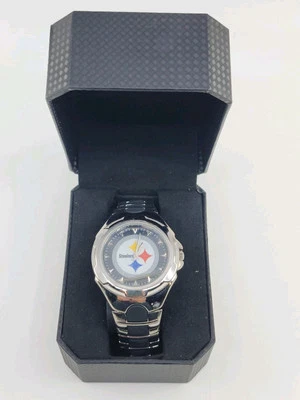 Pittsburgh Steelers Stainless Steel Band Mens Wristwatch Unused Needs Battery  - Image 1 of 4