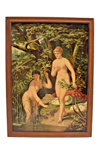 Vintage Lithographie "Baden" von Zygmunt Nirnstein A. Siemaszko gerahmt 15x22 Prin - Bild 1 von 8