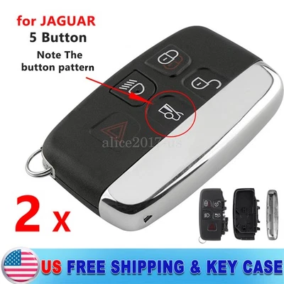 2 个遥控钥匙链 SEHLL 外壳适用于 2017 2018 2019 年 2020 捷豹 XE XF F 型 F PACE — 第 1/4 张图片