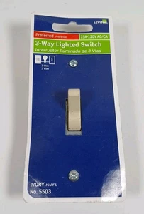 Leviton 3-fach beleuchteter Schalter elfenbein 5503 - Bild 1 von 2