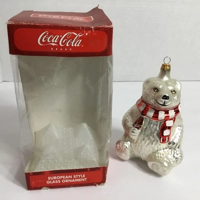Coca-Cola Kurt Aliso Oso Polar Adorno de Navidad Hecho a Mano Estilo Europeo Foto 1 de 4