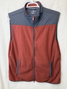 Southern Tide Hucksley Vest Tuscany Red Navy Blue XL Full Zip Quilted Relaxed - Picture 1 of 3