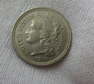 1870 DDO Three Cent Nickel (Set Break) (Nice Coin) "UNITED STATES OF AMERICA - Picture 1 of 10
