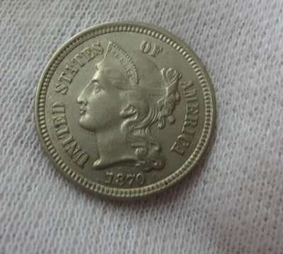 1870 DDO Three Cent Nickel (Set Break) (Nice Coin) "UNITED STATES OF AMERICA - Image 1 of 4