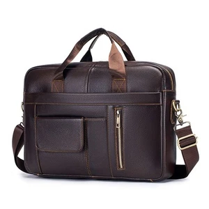Arbeitstasche Herren echte Leder Umhängetasche Aktentasche Laptoptasche Braun - Bild 1 von 22