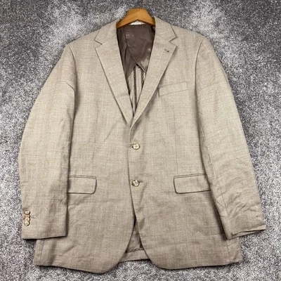 Joseph Abboud Sport Coat Men's 46L Wool Silk Linen Blazer Beige Hamilton Soft - Image 1 of 4