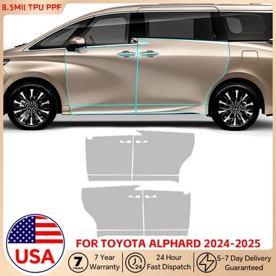 For Toyota Alphard 2024-UP Doors Precut Paint Protection Film Clear PPF TPU - Image 1 of 4