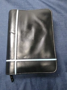 Schwarz Leder Franklin Covey 365 Organizer Reißverschluss Planer mit Einsätzen 6 Ringe - Bild 1 von 13