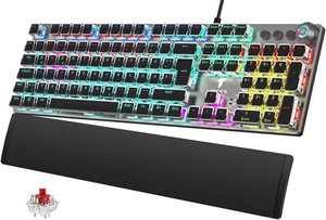 Ergonomische Mechanische Gaming Tastatur mit Handgelenkauflage & LED Beleuchtung - Afbeelding 1 van 12