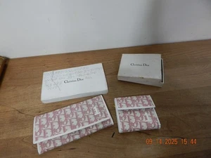 Christian Dior Trotter #1 Pink Snap Card Holder Wallet/ Dior Wallet Authentic - Picture 1 of 5