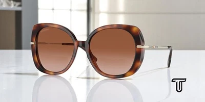 Gafas de sol para mujer BURBERRY BE4374 331613 Eugenie marrón habana claro grado 55 mm Foto 1 de 4