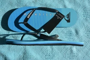 New QUIKSILVER Surf Thongs Mens Size 14 BLUE/Black Molokai Quality Surf wear - Bild 1 von 1