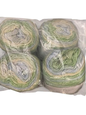 Lot of 4 Skeins Yarn Fairyland Gradient Green Yellow Blue Super Soft Cake Balls - Image 1 of 3