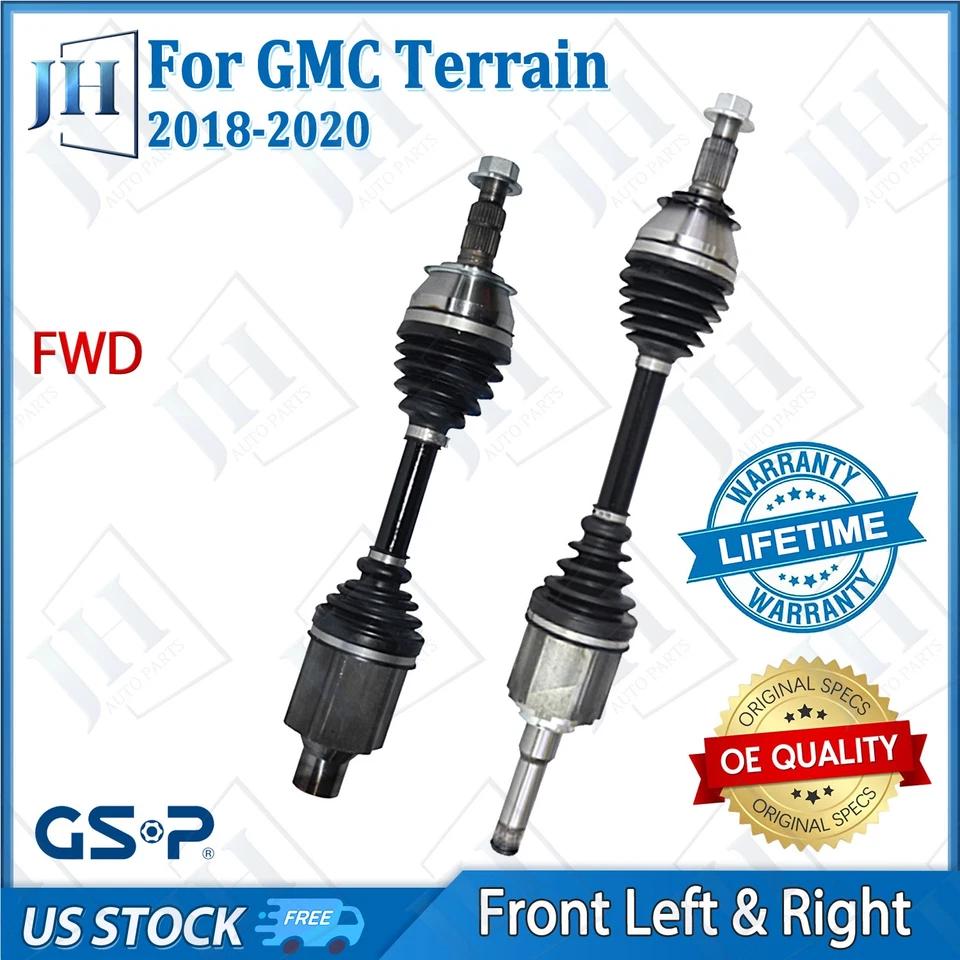 OE Front Pair CV Axle Shaft For 2018 19 20 GMC Terrain Chevy Equinox FWD 4WD - Image 1 of 4