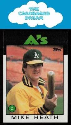 Mike Heath 1986 Topps #148 Oakland Athletics Baseball Card - Image 1 of 2