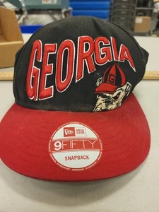 New Era 9FIFTY Georgia Bulldogs Hat NCAA College Football Cap Red Black Snapback - Picture 1 of 9