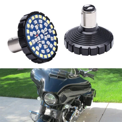 2x Luz intermitente de señal de giro de freno LED 1157 para Harley Fat Boy Street Road Glide Foto 1 de 4