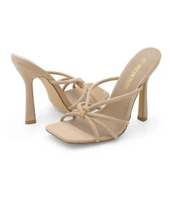 Dream Pairs Women Stilettos High Heel Sandals Square Open Toe Slip On Dress Shoe - Picture 1 of 5