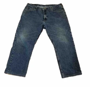 Wrangler Jeans Men's Black Straight Leg Denim Pants 40x25* Hemmed 100% Cotton - Picture 1 of 5