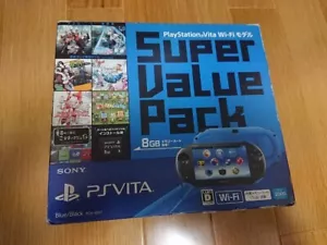 Sony PS Vita blau schwarz Konsole Super Value Pack Wi-Fi Modell Japan Spiel Pch-2000 - Bild 1 von 4