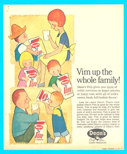1963 DEAN's VIM Dairy Products Milk nutritious full bodied flavor 1960's - Picture 1 of 3
