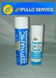 KIT PRO PULIZIA CLIMATIZZATORI CONDIZIONATORI ZEP SCHIUMOGENO + SANIFICANTE - Foto 1 di 1