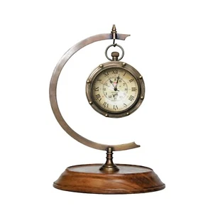 Titanic Porthole Desk Clock Vintage Clock With Convex Optical Glass And Stand - Picture 1 of 6