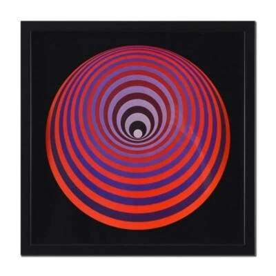 Arte emoldurada Victor Vasarely (1908-1997), "Oervegn (1968)" - Imagem 1 de 2